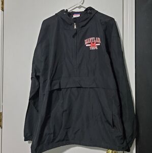 Champion Maryland Terps Unisex Black Pullover Windbreaker Size XL